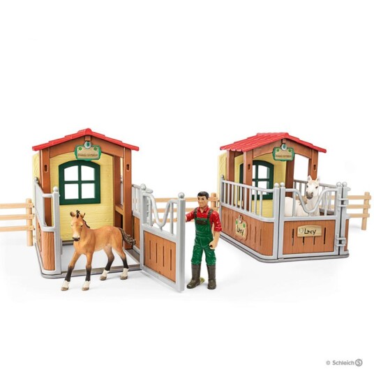 Schleich Farm World Besøk i Stallen Lekesett med Hest og Stall