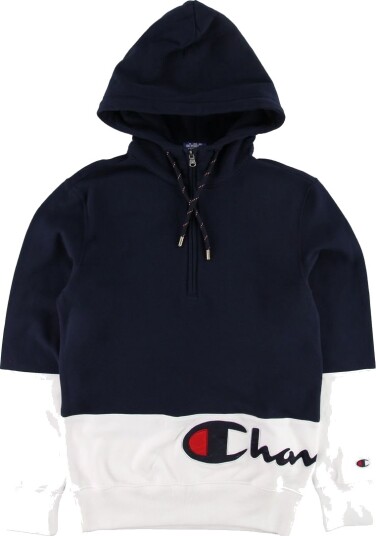 Champion Fashion Hettegenser Halv glidelås Navy/Hvit Champion 16 18 år 176 188 Hettegenser Blå