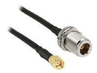 Delock - Antennekabel - RP-SMA hunn til N-kontakt hunn - 1.5 m - svart