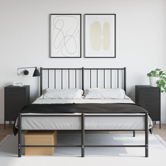  Nattbord 2 stk svart 36x39x68 cm kaldvalset stål 843079