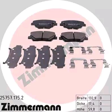 Bremseklosser ZIMMERMANN 25757.175.2 Bremseklosser ZIMMERMANN 25757.175.2