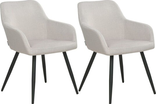 Sett med 2 spisestoler Casmalia - Beige, svart