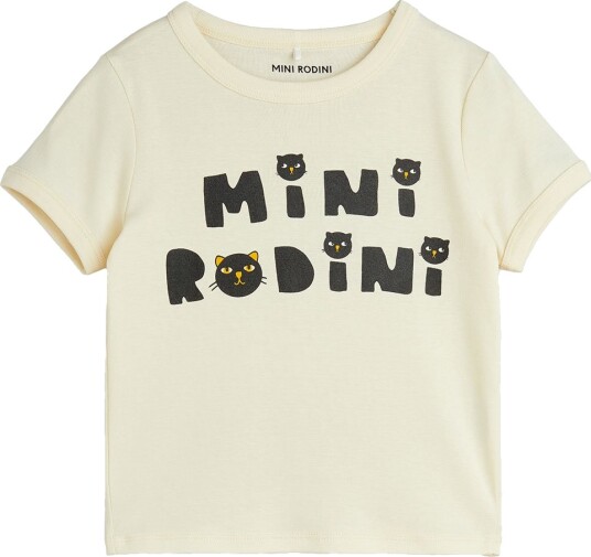 Mini Rodini T skjorte Katter Offwhite Mini Rodini 68/74 T skjorte Hvit 68 75
