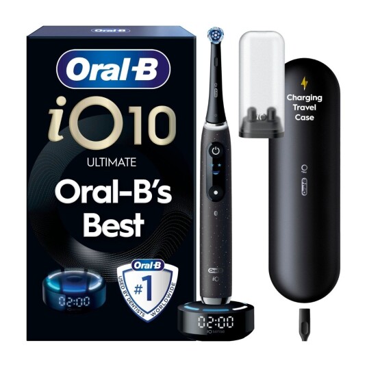 Oral-B iO10 Elektrisk Tannbørste Cosmic Black med Reiseetui og Lader