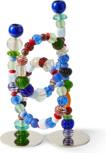 POLSPOTTEN Candle Holder Beads MULTI COLOUR L33X W12X H38 cm