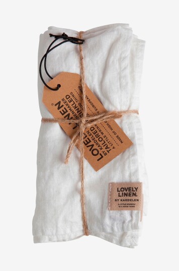 Lovely Linen   Serviett Misty 4 pk i vasket lin   Hvit