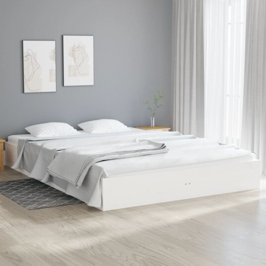 vidaXL Sengeramme hvit heltre 120x200 cm vidaXL Sengeramme hvit heltre 120x200 cm