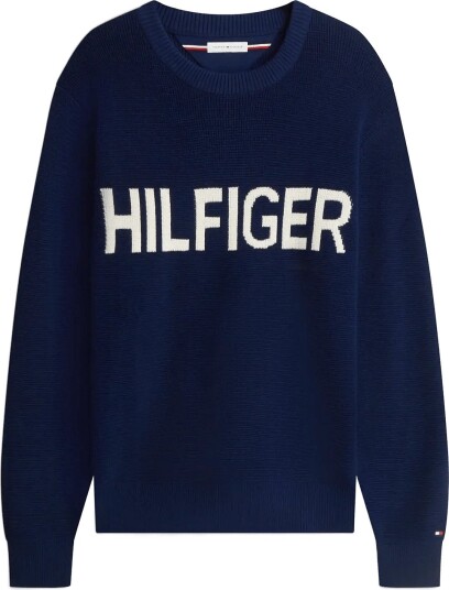 Tommy Hilfiger Waffle Cotton Graphic Crew Neck Navy M
