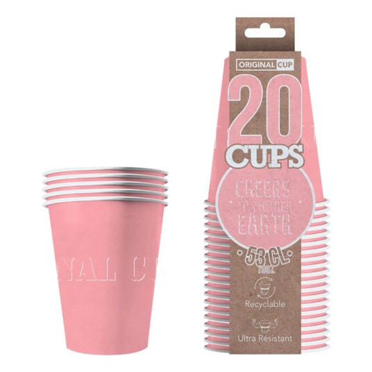 Original Cup Partykopper Papp Rosa - 20-pakning