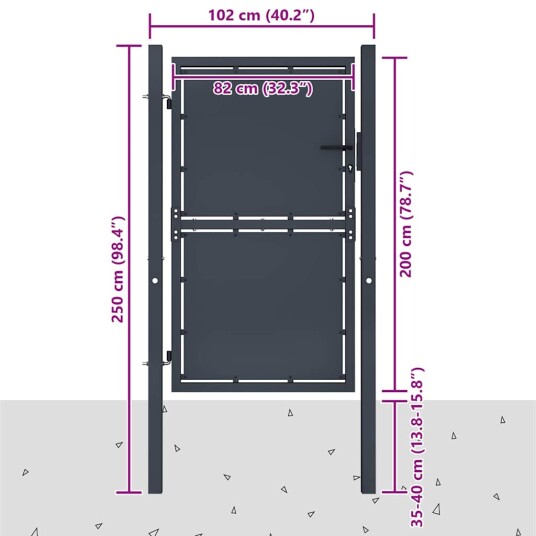 vidaXL Hageport stÄl 100x200 cm antrasitt vidaXL Hageport stÄl 100x200 cm antrasitt