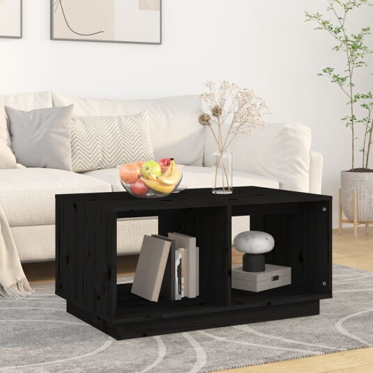 Salongbord svart 80x50x40 cm heltre furu 8720845580810
