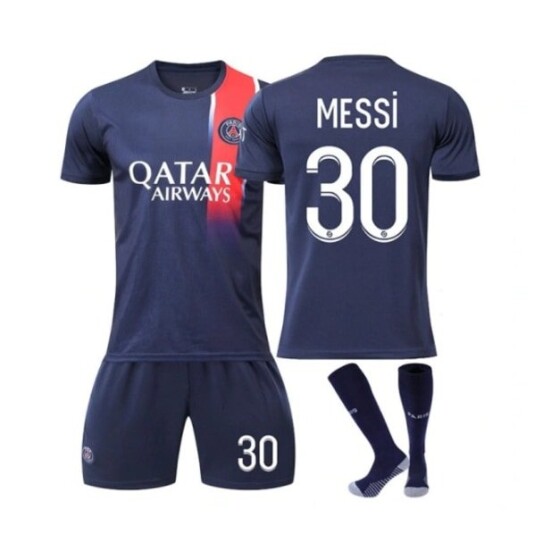 23-24 Paris Saint-Germain Fotballskjorte for barn nr. 30 Messi 23/24 Blue kids 26(140-150cm)