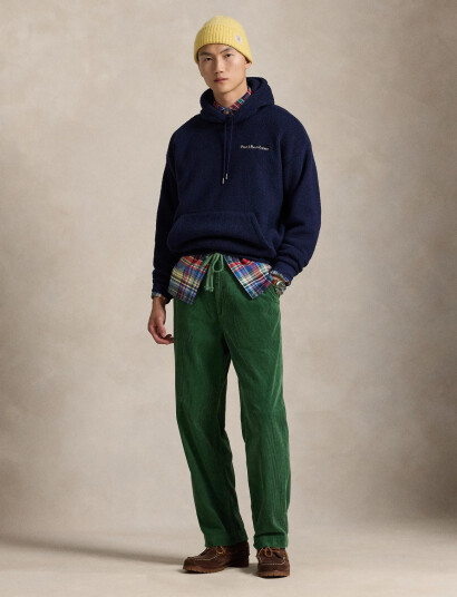 Polo Ralph Lauren Relaxed Fit Logo Pile Fleece Hoodie - Navy - M