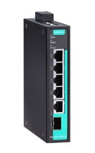 Moxa Eds-G205-1Gtxsfp - Switch - Ikke-Styrt - 4 X 10/100/1000 + 1 X Kombo-Gigabit Sfp - Din-Skinnemonterbar - Dc-Strøm