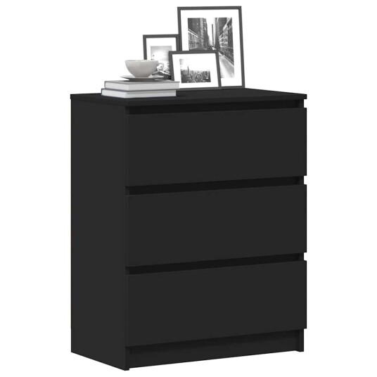 vidaXL Skjenk svart 60x35x76 cm konstruert tre