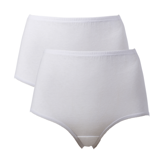 Trofe High Maxi Briefs Truser 2P Hvit bomull Small Dame Trofe High Maxi Briefs Truser 2P Hvit bomull Small Dame