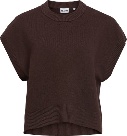 Object Objitone S/L Lo Knit Vest 147 SEAL BROWN XL