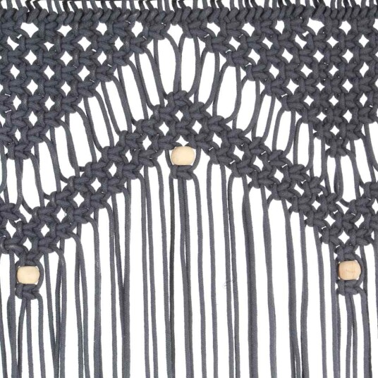 vidaXL Makramé gardin antrasitt 140x240 cm bomull