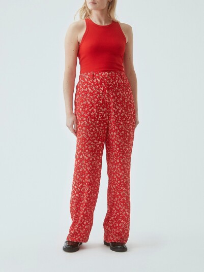 Modström Lotte Print Pants Red S Modström Lotte Print Pants Red S