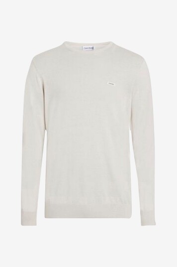 Calvin Klein Genser Cotton Silk CN Sweater Beige