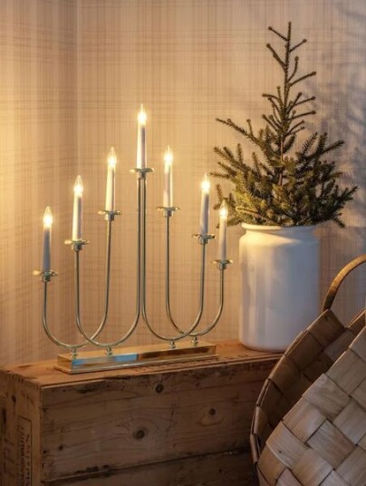 Adventstake 7 armet i messingbelagt metall - 53 cm Adventstake 7 armet i messingbelagt metall - 53 cm