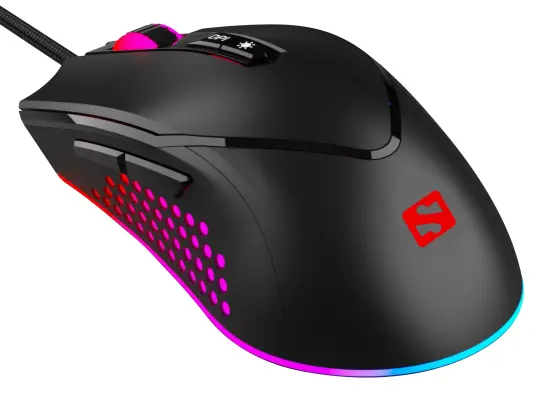 Sandberg Azazinator Gamingmus 6400 DPI med RGB - Kablet Svart Sandberg Azazinator Gamingmus 6400 DPI med RGB - Kablet Svart