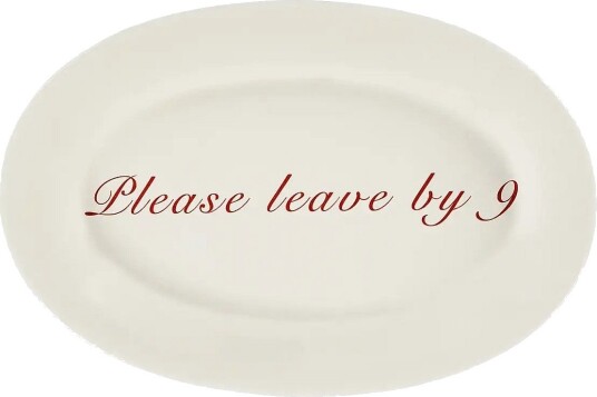 Anna + Nina Please Leave By 9 Serving Platter - RED - ONZE SIZE