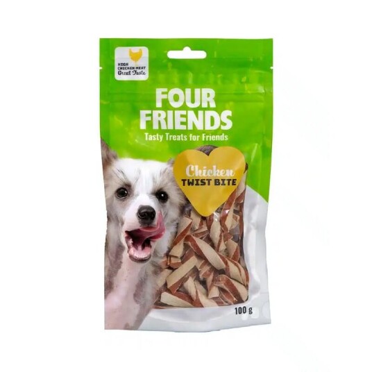 Four Friends Chicken Twist Bite Godbiter Til Hund 400 G