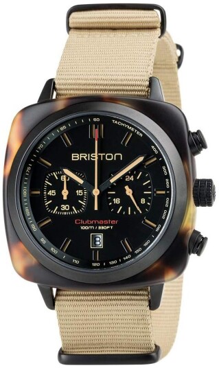 Briston Herreklokke 18142 PBAM TSS 5 NK Clubmaster Sort/Tekstil Briston Herreklokke 18142 PBAM TSS 5 NK Clubmaster Sort/Tekstil