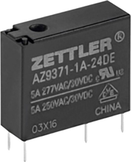 Zettler Electronics Az9371 1A 5De Printrelé 5 V/Dc 5 A 1X Slutterkontakt