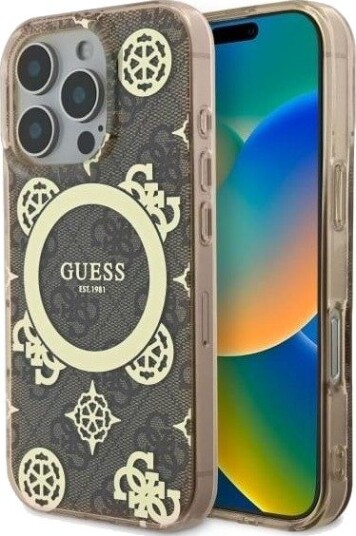 Guess MagSafe Deksel til iPhone 16 Pro Max med Peony Design - Brun