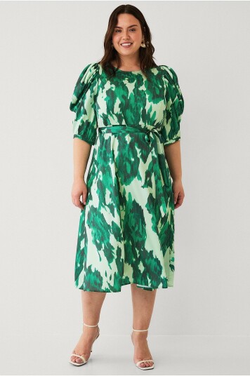 Zizzi Kjole mVille 1/2 Midi Dress Grønn