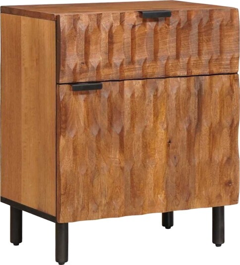 Nattbordskap med skuff Brun 50 x 33 x 60 cm Massiv mango tre