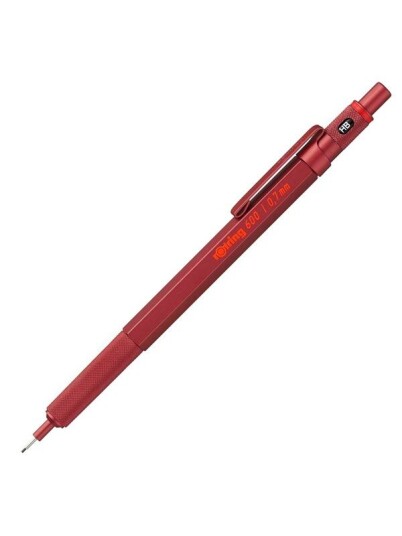 Rotring rOtring 6 Mechanical Pencil .7 mm Rød All-Metal Body Propelling Pencil Non-Slip Knurled Grip & Hexagonal Barrel