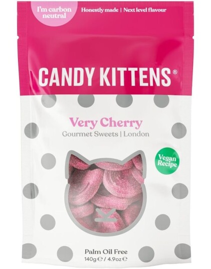 Candy Kittens Very Cherry Vegansk Vingummi med Sur Kirsebærsmak 140 gram Candy Kittens Very Cherry Vegansk Vingummi med Sur Kirsebærsmak 140 gram
