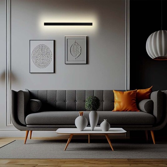 V Tac 20W LED lineær vegglampe 101cm IP65 3000K sort 150 grader spredning Kulør : Varm V Tac 20W LED lineær vegglampe 101cm IP65 3000K sort 150 grader spredning Kulør : Varm