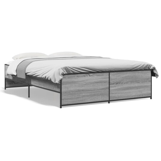  Sengeramme grå sonoma 140x190 cm konstruert tre og metall 8721102610905