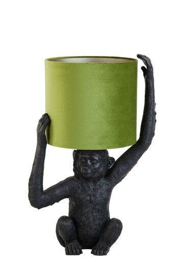 Light & Living Bordlampe Monkey Sort Oliven Light & Living Bordlampe Monkey Sort Oliven