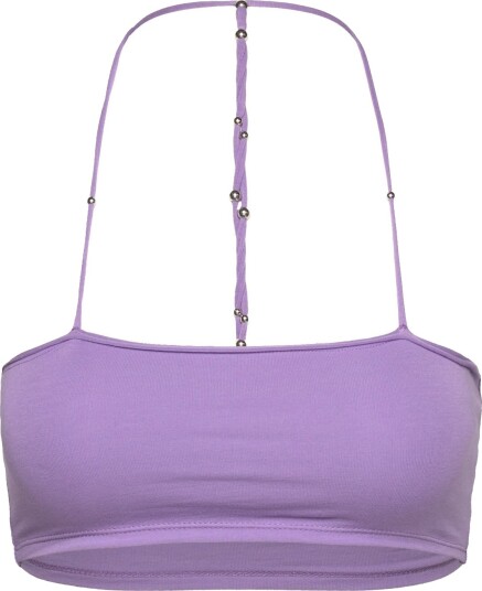 ROTATE Light Jersey Cropped Top Purple S ROTATE Light Jersey Cropped Top Purple S