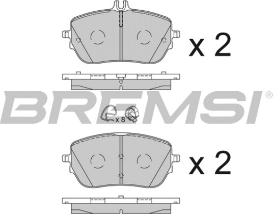 Bremseklosser sett BREMSI BP3853CE Bremseklosser sett BREMSI BP3853CE