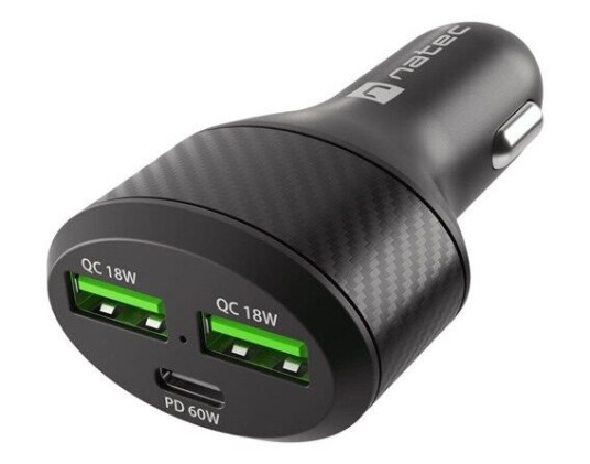 Natec Coney car power adapter - 2 x USB 24 pin USB-C Natec Coney car power adapter - 2 x USB 24 pin USB-C