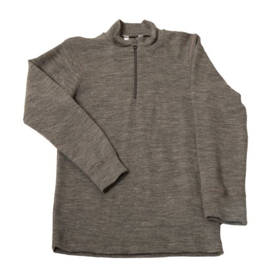 Joha Wool melange trøye med zip- brun melert Joha Wool melange trøye med zip- brun melert