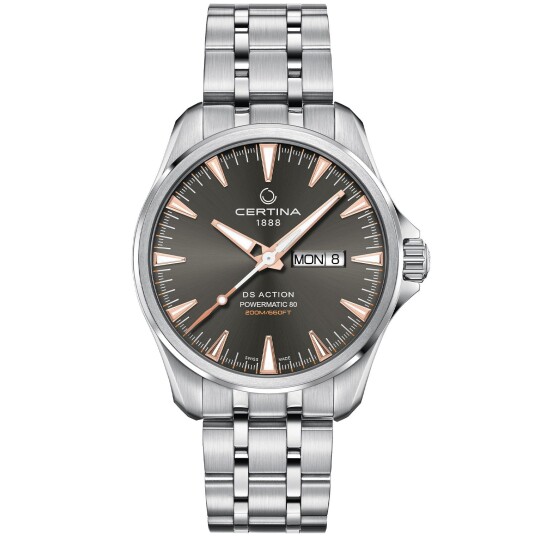 Certina DS Action Day-Date Powermatic 80 C0324301108101 - Herre - 41 mm - Analog - Automatisk - Safirglass Certina DS Action Day-Date Powermatic 80 C0324301108101 - Herre - 41 mm - Analog - Automatisk - Safirglass