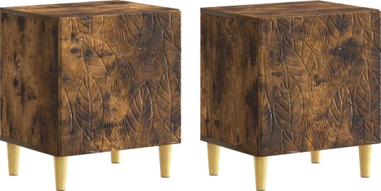  Nattbord 2 pcs Røkt Eik 43 x 34,5 x 50 cm Konstruert tre