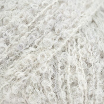 DROPS Alpaca Bouclé Garn Mix 8907 Krystalgrå