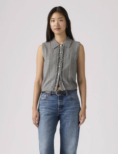 Levi"s® Super Soft Mini Ruffle Vest Da Grey S