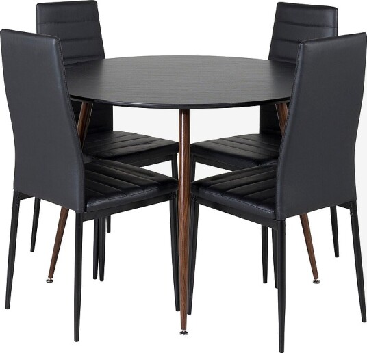 Venture Home Spisegruppe Plaza med 4 stk stoler Slim Svart Venture Home Spisegruppe Plaza med 4 stk stoler Slim Svart