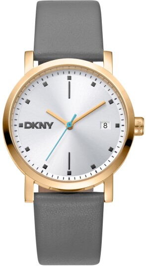 DKNY Dameklokke DK1L036L0025 Soho Midi Sølvfarget/Lær Ø34 mm