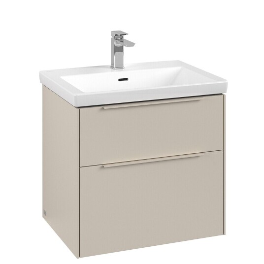 Villeroy & Boch  Subway 3.0 Servantskap m/2 skuffer 622x576x478 mm Lys Grå Matt