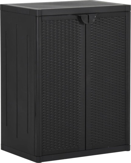vidaXL Oppbevaringsskap for hage 65x45x88 cm PP svart rotting